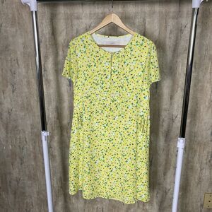 Loft Floral Pintucked Side Tie Dress Sz XS Yellow Sundress Cottagecore EUC
